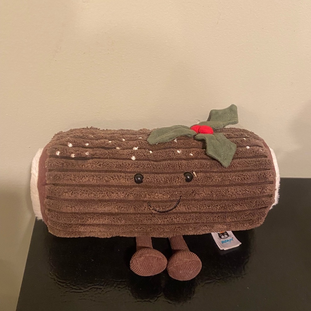 Jellycat Brown Log Plush with Green Leaf